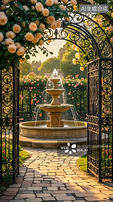 【AI数字艺术】英式古典私家花园图片素材