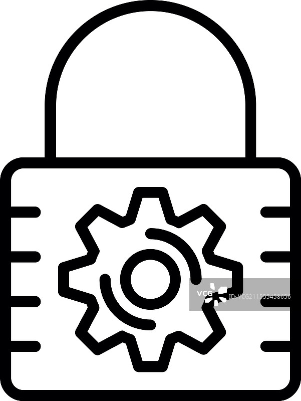 锁定线条图标设计图片素材