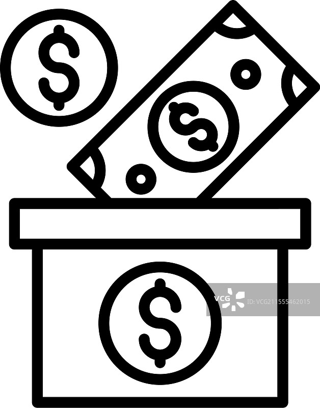 钱箱线条图标设计图片素材