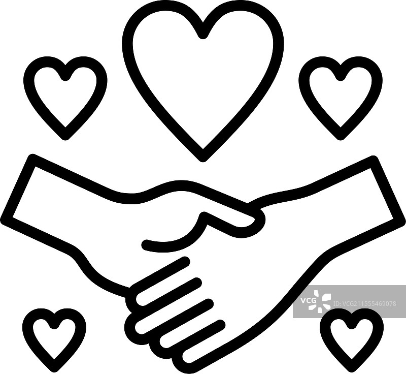 手牵手线条图标设计图片素材