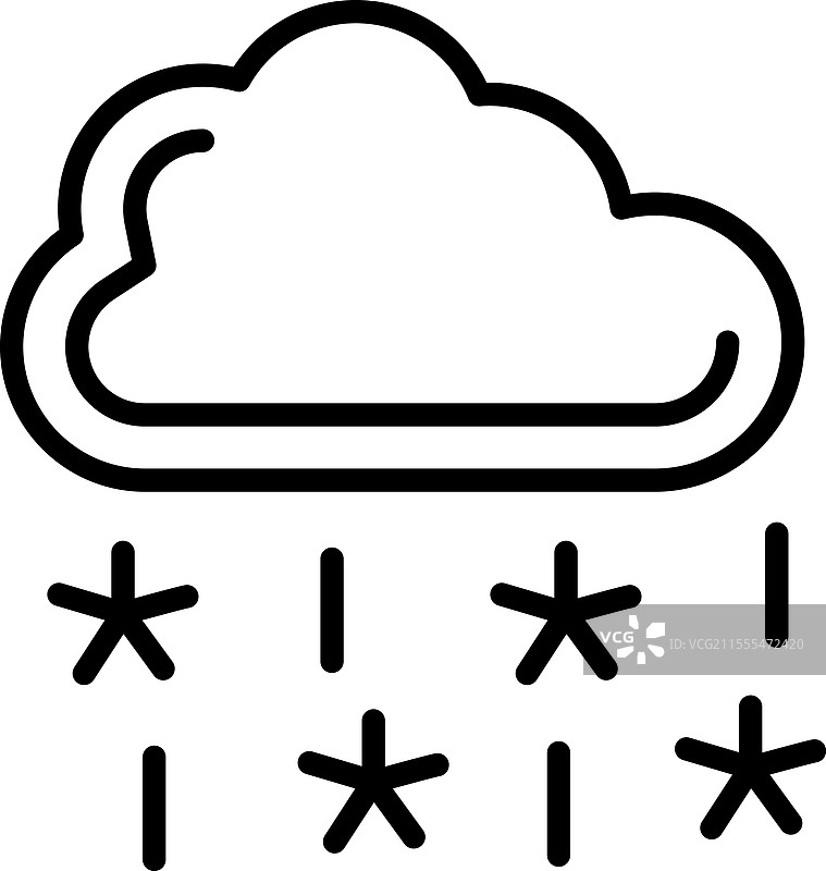 雨夹雪线条图标设计图片素材