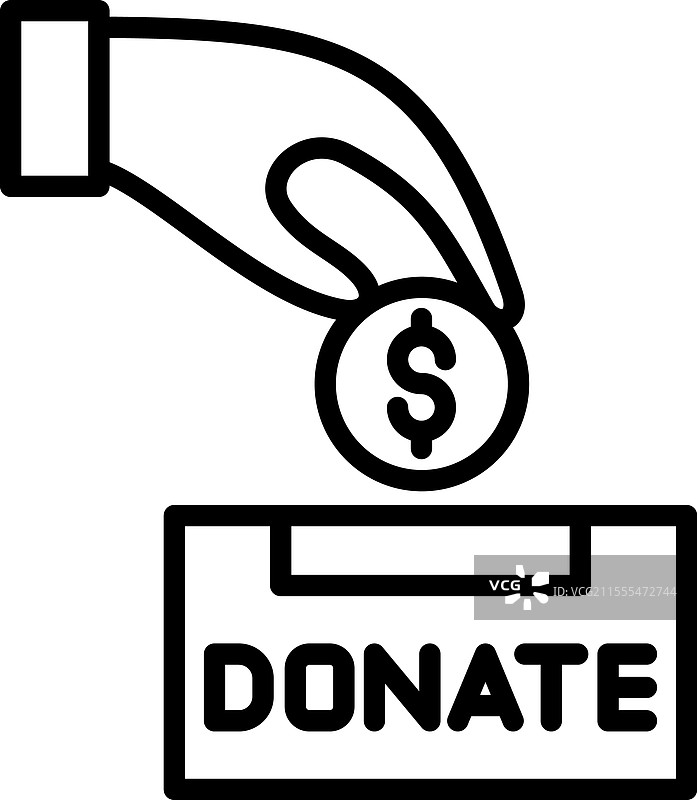 捐赠线条图标设计图片素材
