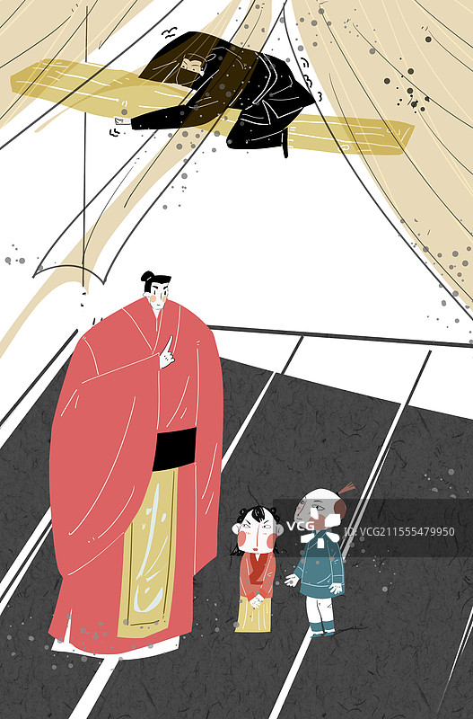 梁上君子成语典故插画图片素材