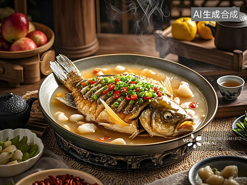 【AI数字艺术】西湖醋鱼图片素材