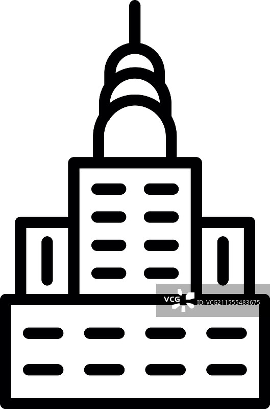 克莱斯勒大厦线条图标设计图片素材