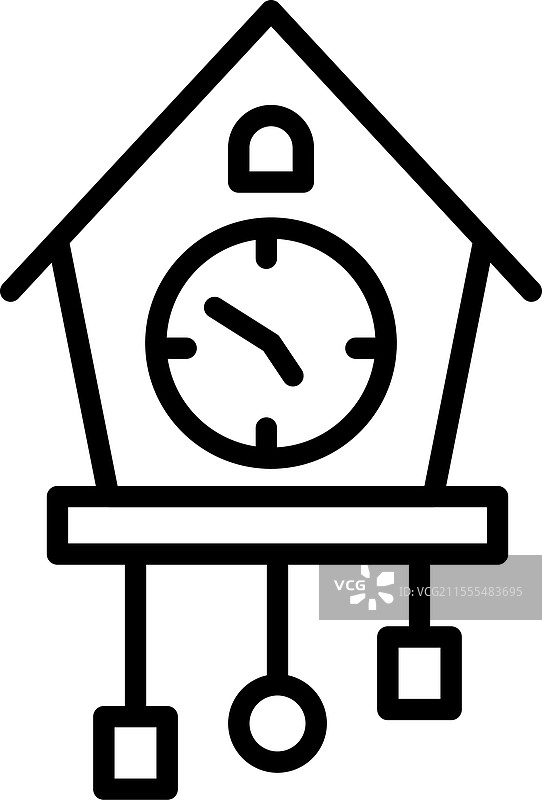 布谷鸟钟线条图标设计图片素材