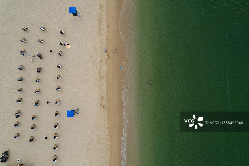 深圳大鹏，金沙湾沙滩，航拍海洋自然之美！图片素材