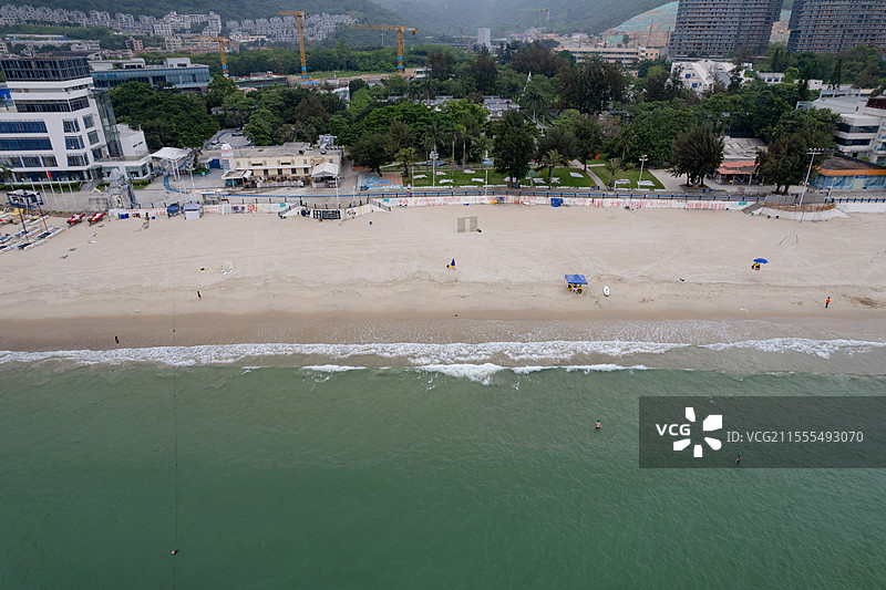 深圳大鹏，金沙湾沙滩，航拍海洋自然之美！图片素材