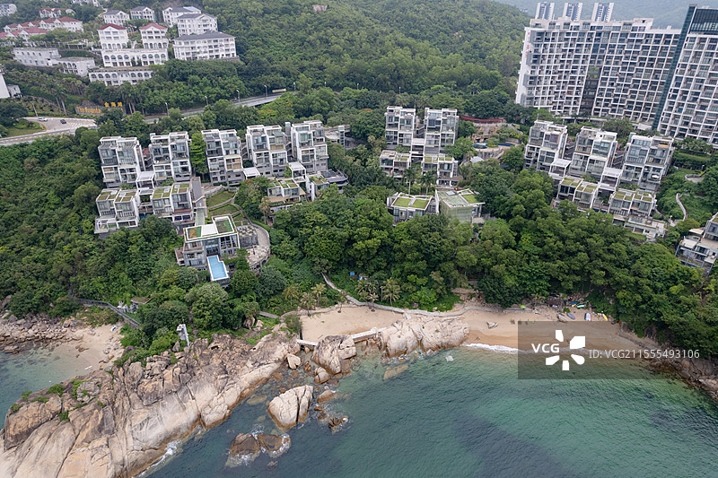 深圳大鹏，金沙湾沙滩，航拍海洋自然之美！图片素材