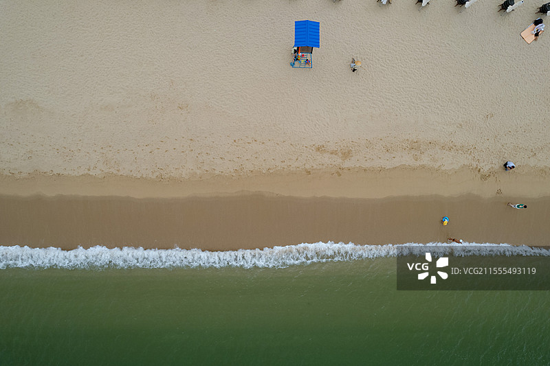 深圳大鹏，金沙湾沙滩，航拍海洋自然之美！图片素材