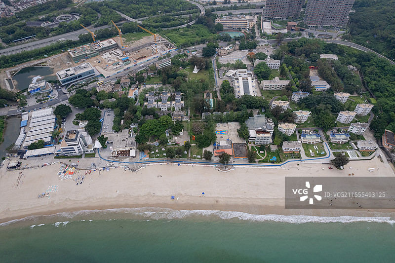 深圳大鹏，金沙湾沙滩，航拍海洋自然之美！图片素材