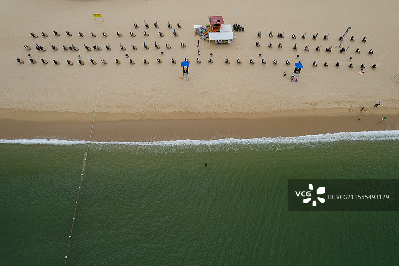 深圳大鹏，金沙湾沙滩，航拍海洋自然之美！图片素材
