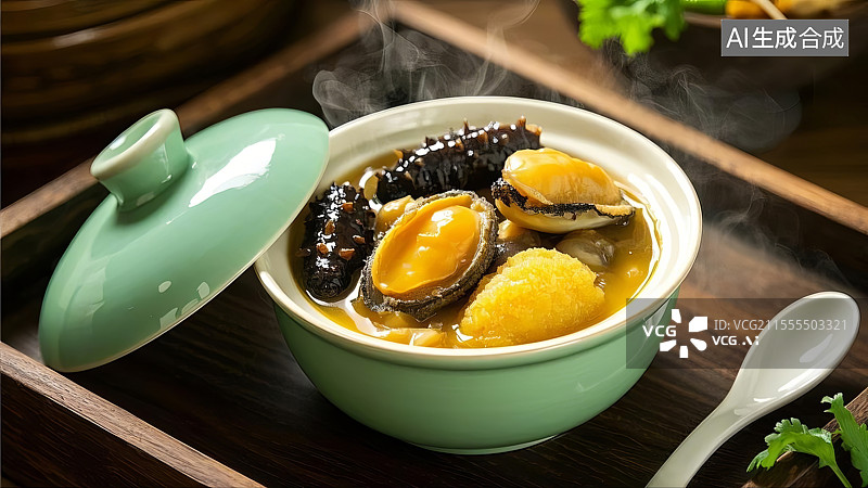 【AI数字艺术】精美佛跳墙海鲜汤品图片素材