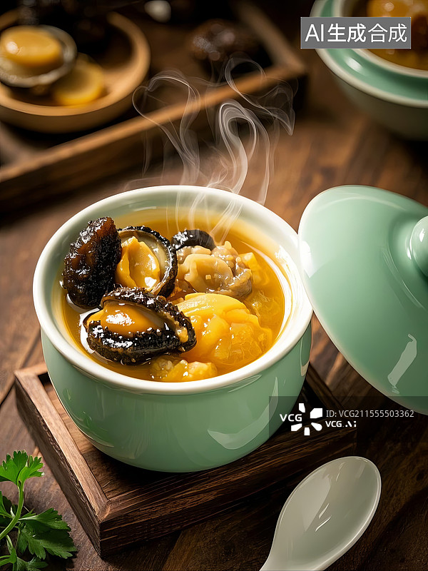 【AI数字艺术】精美佛跳墙海鲜汤品图片素材