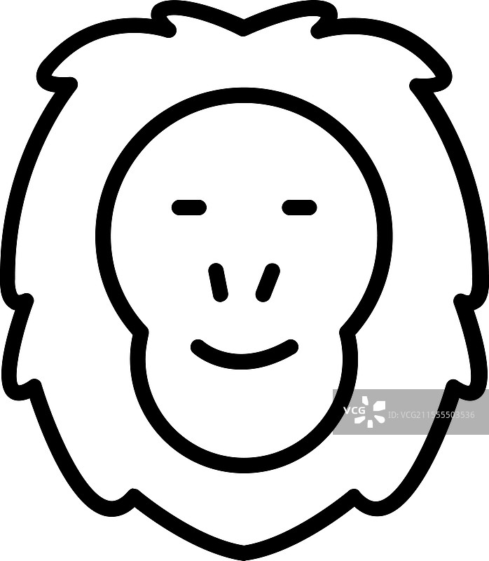 金狮面猿线条图标设计图片素材