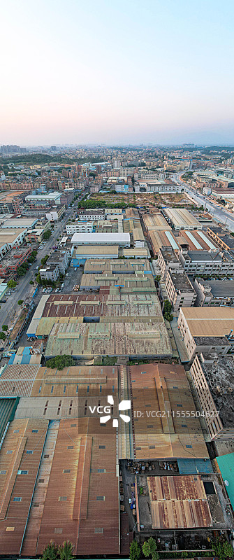 东莞，寮步镇，航拍城镇建筑风光图片素材