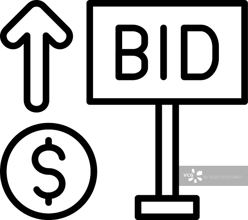 竞标线条图标设计图片素材