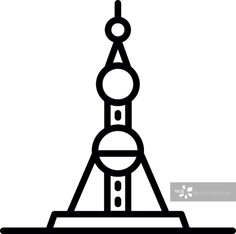 东方明珠塔线条图标设计图片素材
