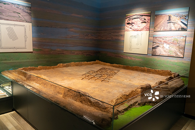 莫力达瓦境内金界壕遗址模型  达斡尔民族博物馆图片素材