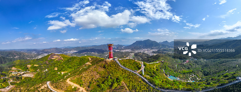 航拍广西玉林市陆川县龟岭谷风光图片素材