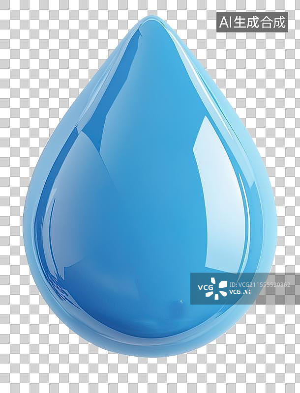 【AI数字艺术】3D卡通水滴形状图片素材