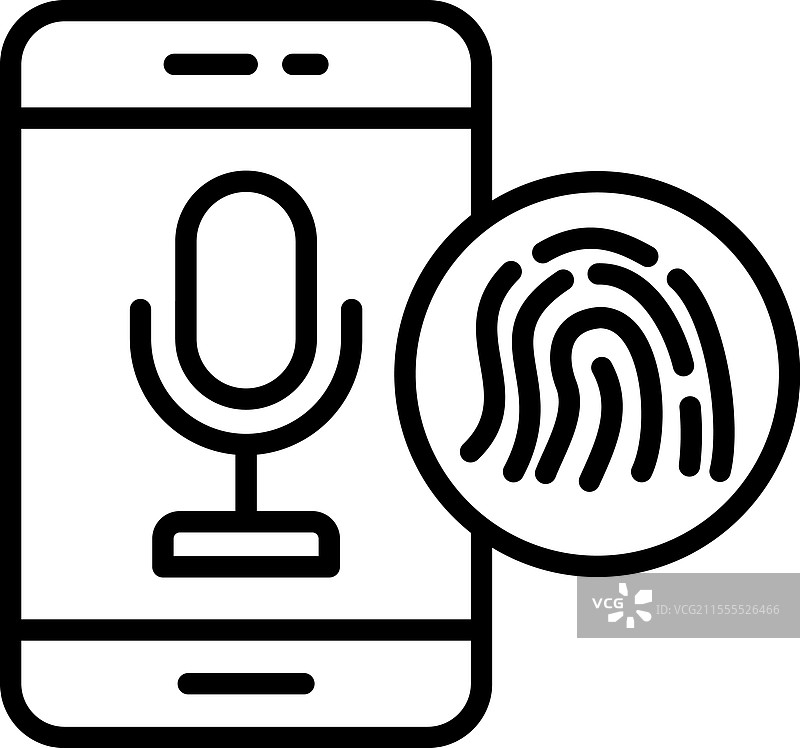 语音录音机线条图标设计图片素材