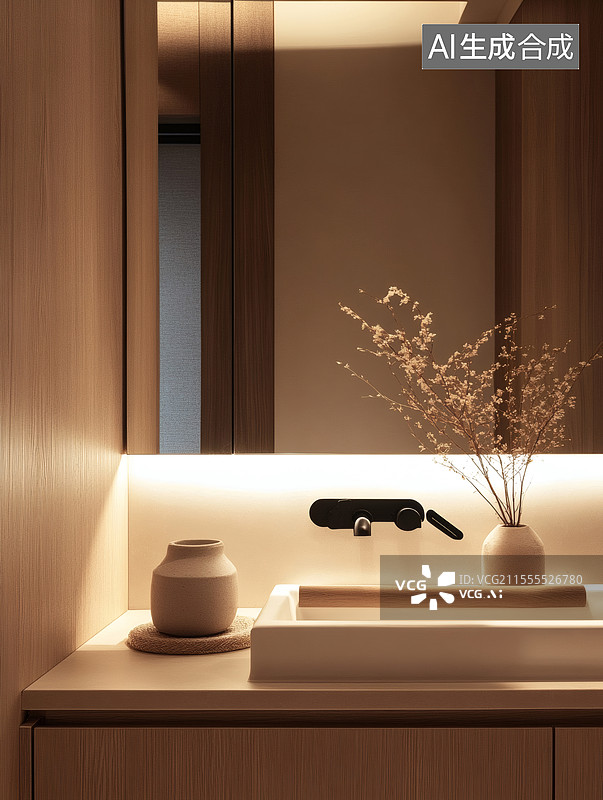【AI数字艺术】现代简约浴室设计图片素材