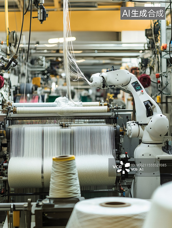 【AI数字艺术】纺织工厂中的自动化生产图片素材