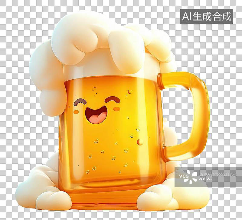 【AI数字艺术】一杯卡通啤酒图片素材