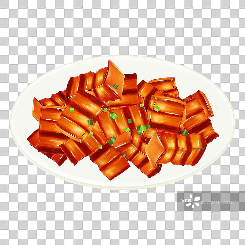 盐城特色美食插画盐城八大碗红烧肉图片素材