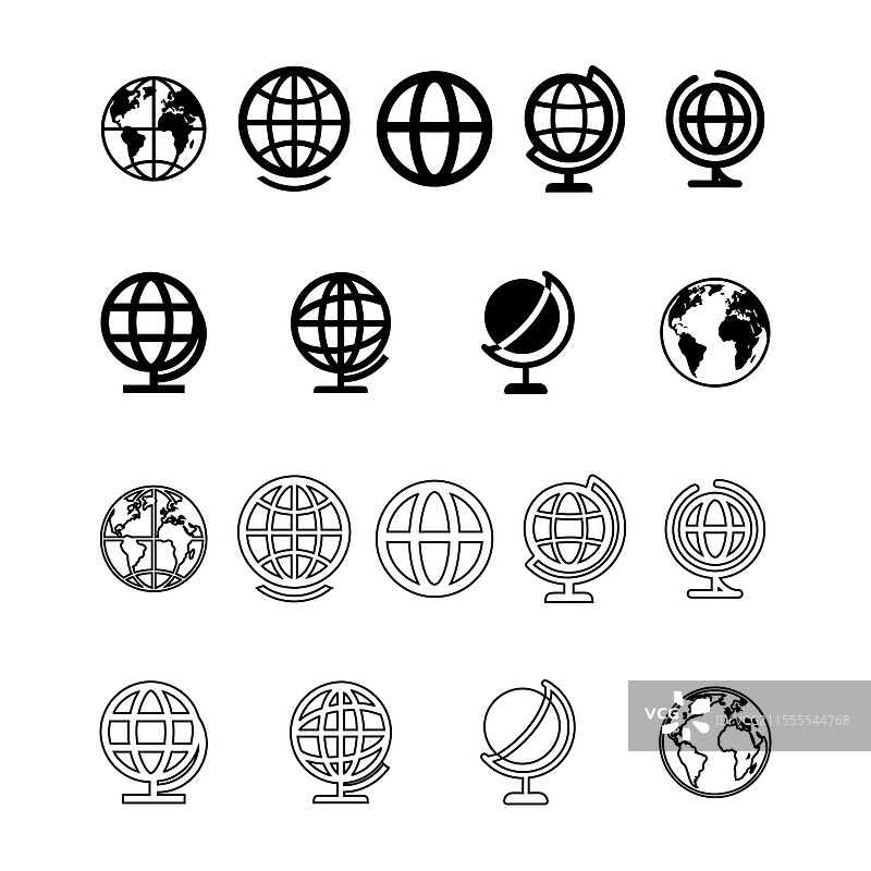 地球仪图标集图片素材