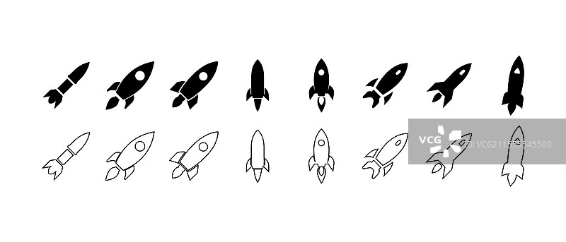 火箭图标集图片素材