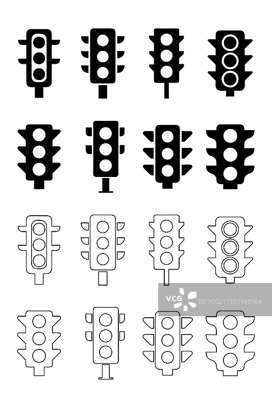 交通信号灯图标集图片素材