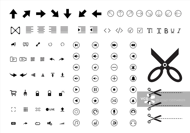 巨大的图标组合在白色背景上图片素材
