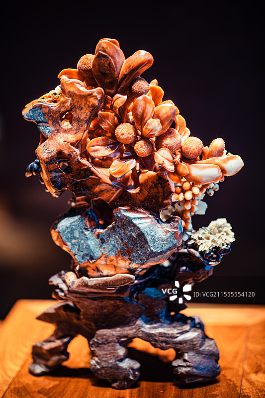 中国工艺美术馆石雕青田石雕杨梅图片素材