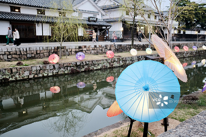 日本冈山仓敷美观地区街景图片素材