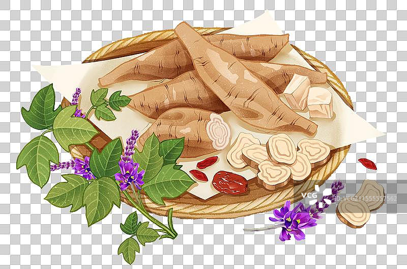 中国传统文化中医养生中草药药材医疗用品之葛根图片素材