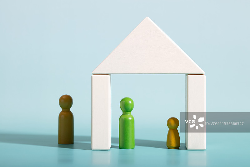 微缩积木创意离异的单亲家庭图片素材