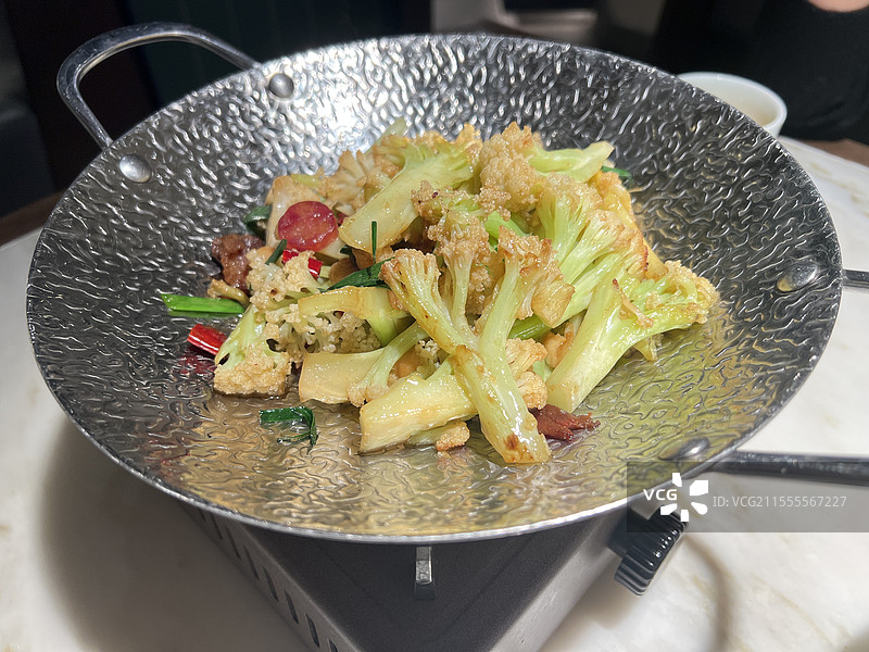 高视觉美食蔬菜菜花炒腊肉腊肠图片素材