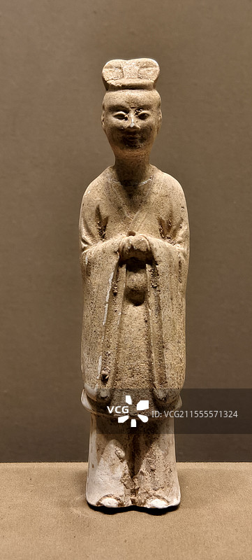 大运河博物馆（首都博物馆东馆）～白釉侍从俑，唐图片素材