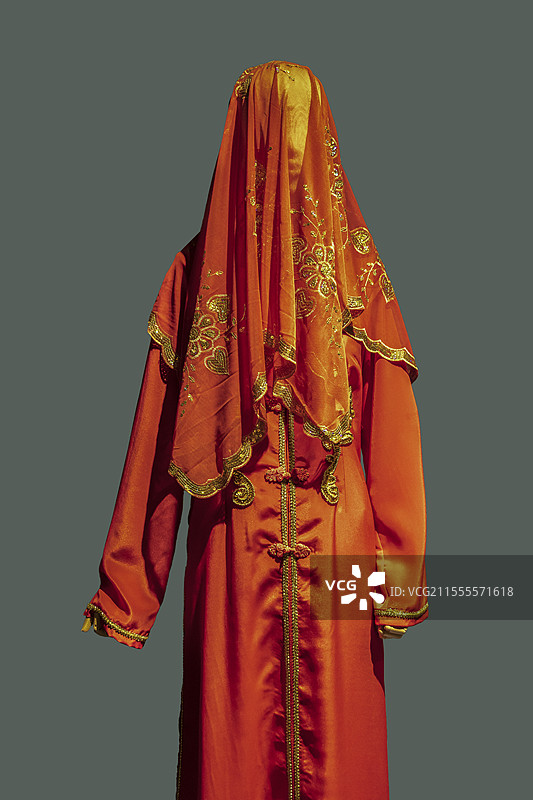 青海省博物馆“非物质文化遗产精品展”：撒拉族婚礼（撒拉族传统婚礼多在每年的隆冬季节举行）图片素材