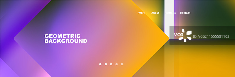 色彩丰富的流体渐变三角形和正方形网络图片素材