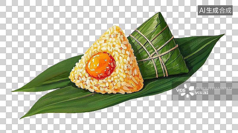 【AI数字艺术】咸蛋黄粽子插画元素图片素材