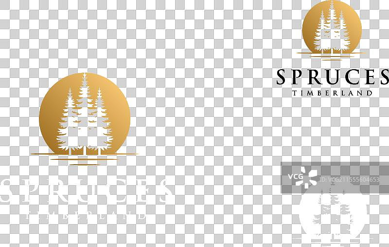 金色月亮日落松树常青树森林标志图片素材