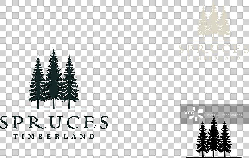 松树常青树冷杉针叶树云杉雪松树标志图片素材