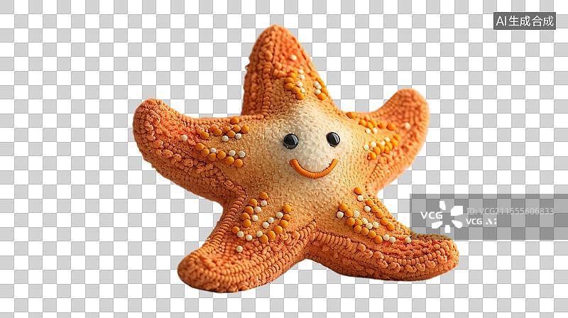 【AI数字艺术】毛毡风格的海星   橙色海星的海洋之美图片素材
