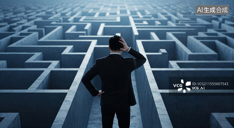 【AI数字艺术】迷宫迷途困境中的抉择选择图片素材