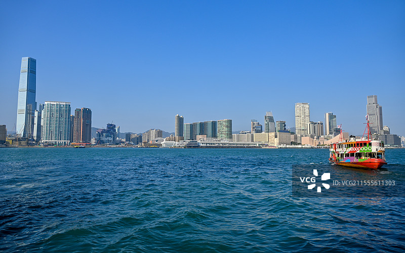 香港特别行政区维多利亚港中环九龙天星小轮图片素材