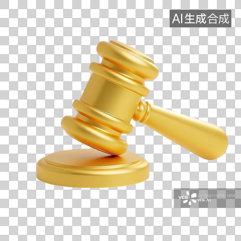 【AI数字艺术】3D法律槌子元素图片素材