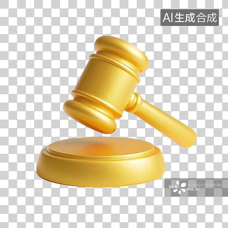 【AI数字艺术】3D法律槌子元素图片素材
